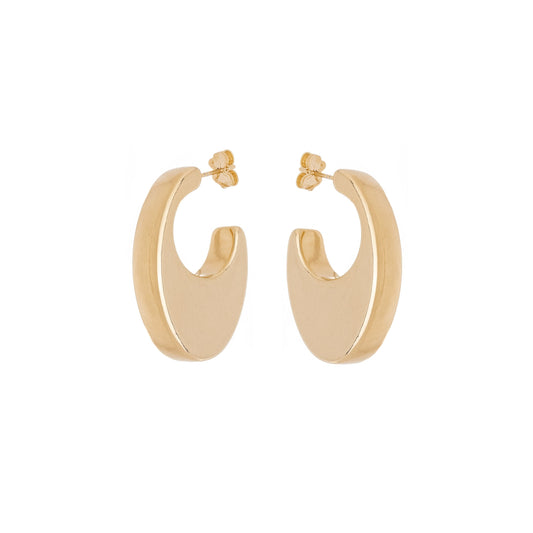 Brinco de argola oval banhado a ouro 18k - Biju & Cia.