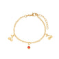 Pulseira infantil cereja banhada a ouro 18k - Biju & Cia.