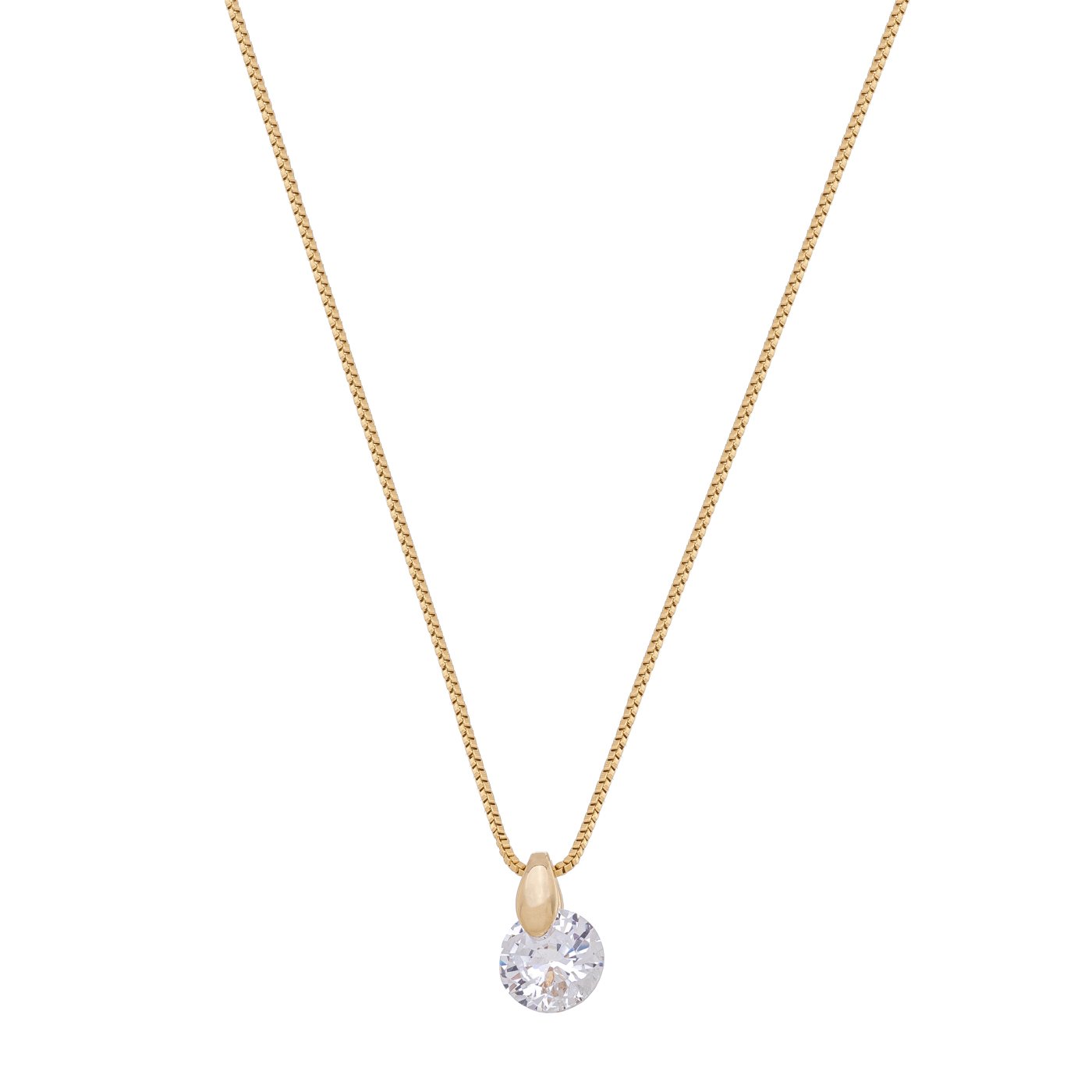Gargantilha com ponto de luz de 8mm banhada a ouro 18k - Biju & Cia.