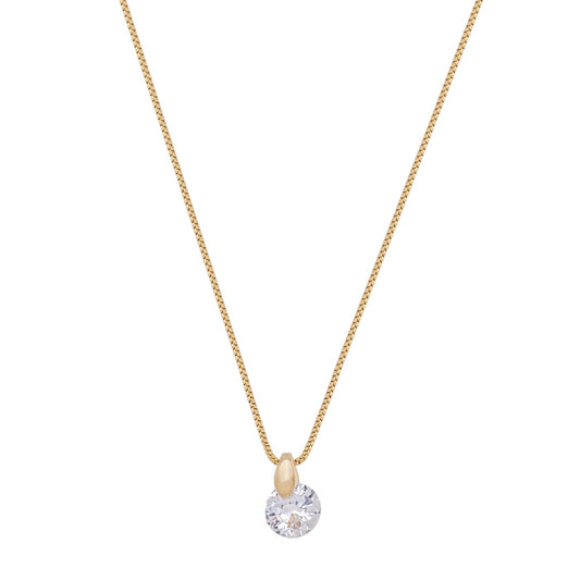 Gargantilha com ponto de luz de 8mm banhada a ouro 18k - Biju & Cia.