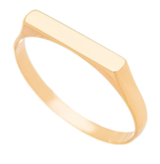 Anel liso banhado a ouro 18k - Biju & Cia.