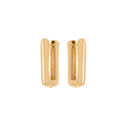 Argola retangular banhada a ouro 18k - Biju & Cia.