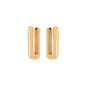 Argola retangular banhada a ouro 18k - Biju & Cia.