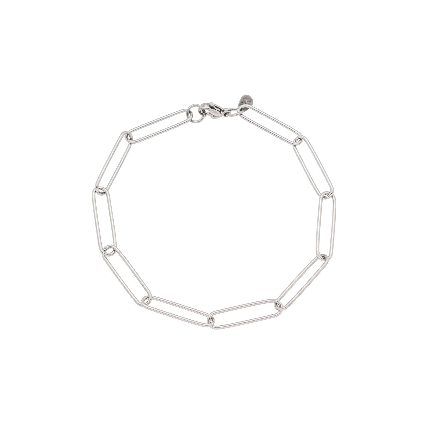 Pulseira elos ovais em aço inox