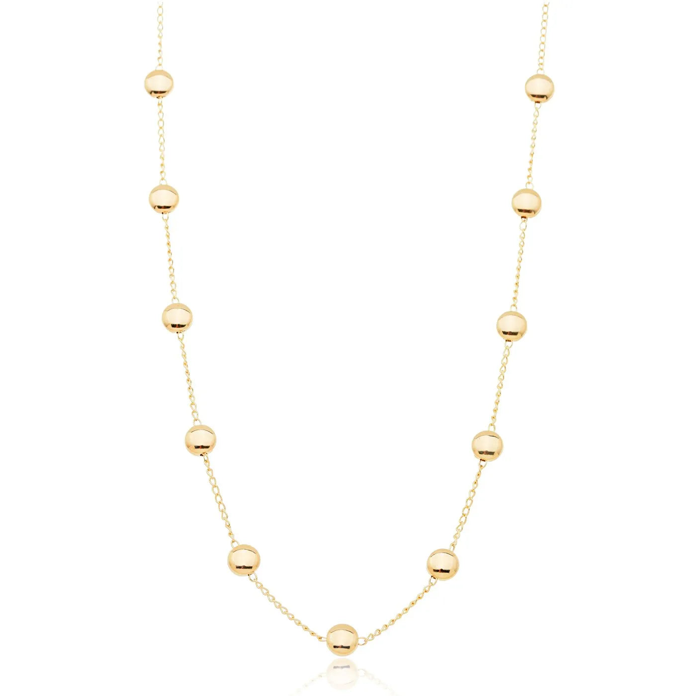 Choker com bolas achatadas banhada a ouro 18k - Biju & Cia.