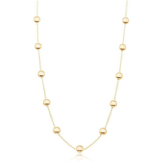 Choker com bolas achatadas banhada a ouro 18k - Biju & Cia.