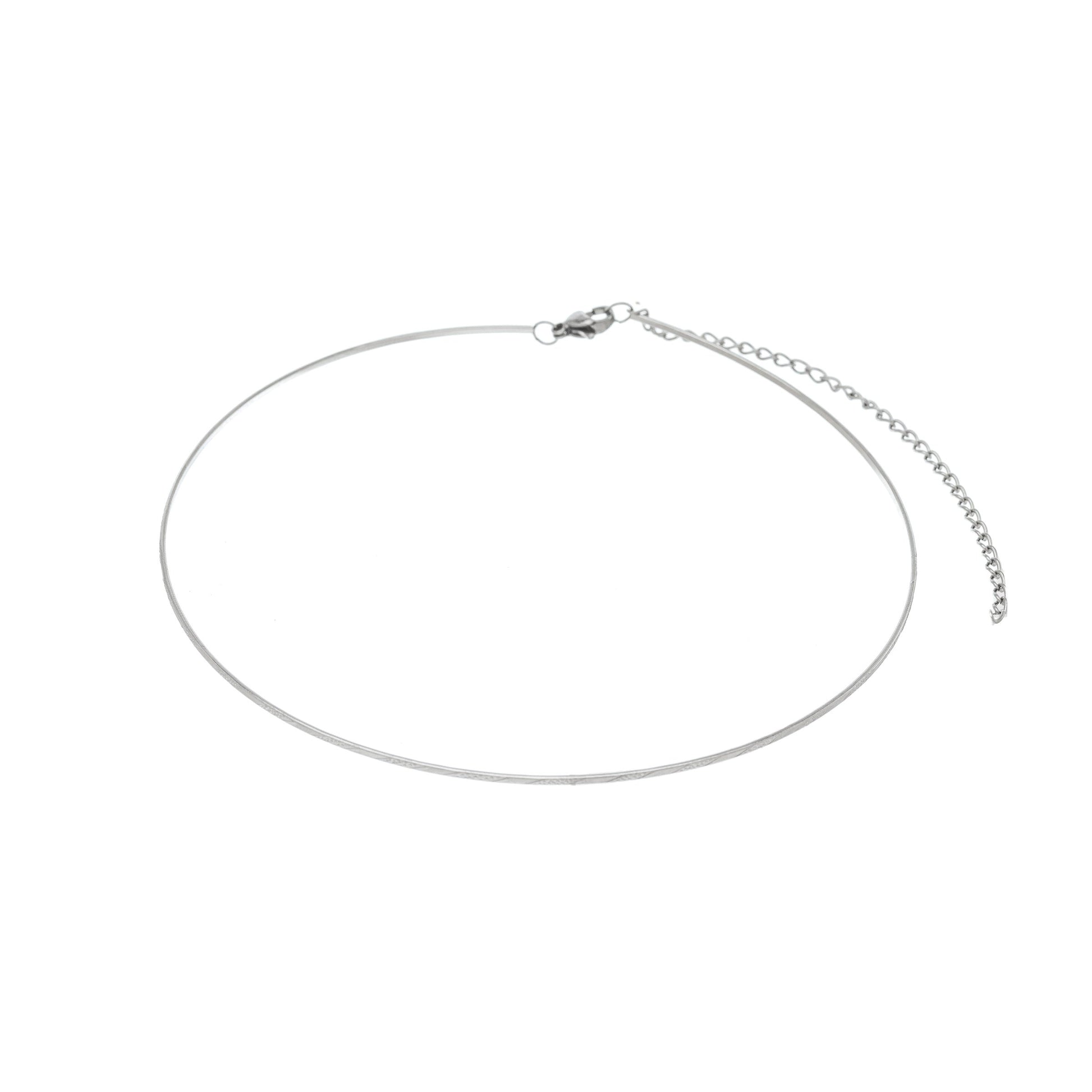Choker aro trabalhado em aço inox - Biju & Cia.