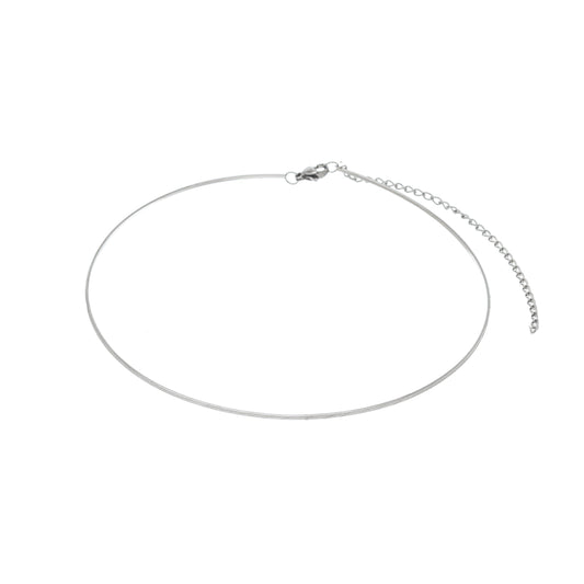Choker aro trabalhado em aço inox - Biju & Cia.
