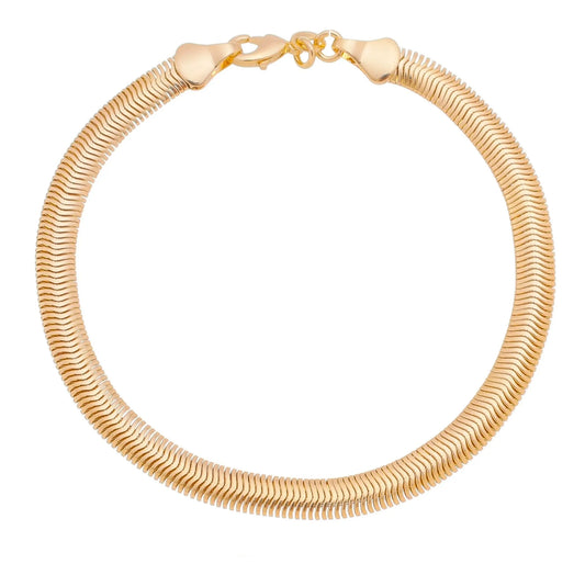 Pulseira lisa banhada a ouro 18k - Biju & Cia.