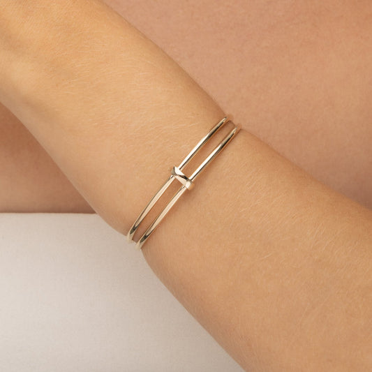 Bracelete fio duplo banhado a ouro 18k