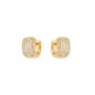 Brinco de argola articulada cravejada com zircônias banhado a ouro 18k - Biju & Cia.
