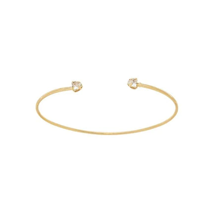 Bracelete com corações de zircônia banhado a ouro 18k - Biju & Cia.