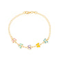 Pulseira de borboletas de pedras coloridas banhada a ouro 18k - Biju & Cia.