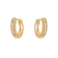 Brinco de argola articulada com zircônias banhado a ouro 18k - Biju & Cia.