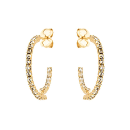Brinco de argola com zircônias banhado a ouro 18k - Biju & Cia.
