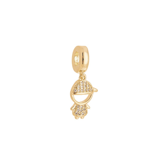 Berloque de menino com zircônias banhado a ouro 18k - Biju & Cia.