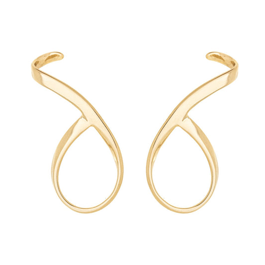 Brinco gota liso banhado a ouro 18k