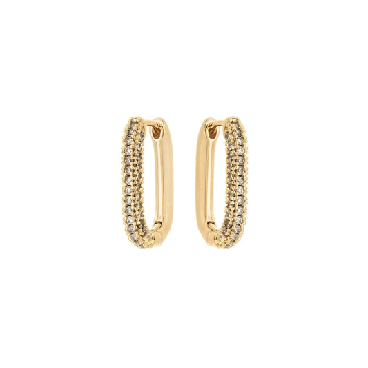 Argola articulada com zircônias banhada a ouro 18k - Biju & Cia.