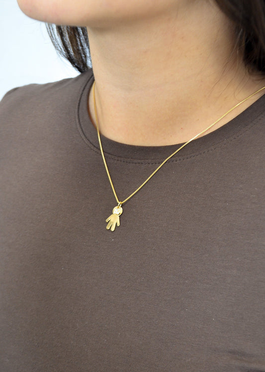 Gargantilha menino com mini coração banhada a ouro 18k - Biju & Cia.