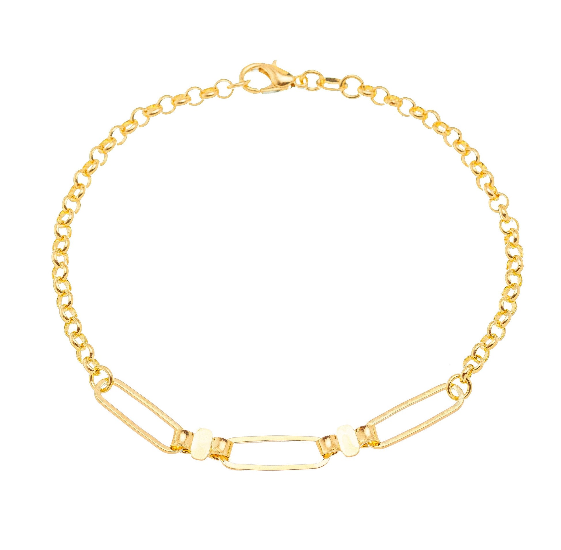 Pulseira oval banhada a ouro 18k - Biju & Cia.
