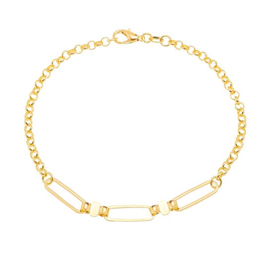 Pulseira oval banhada a ouro 18k - Biju & Cia.