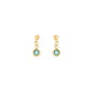 Brinco com pedrinha azul banhado a ouro 18k - Biju & Cia.