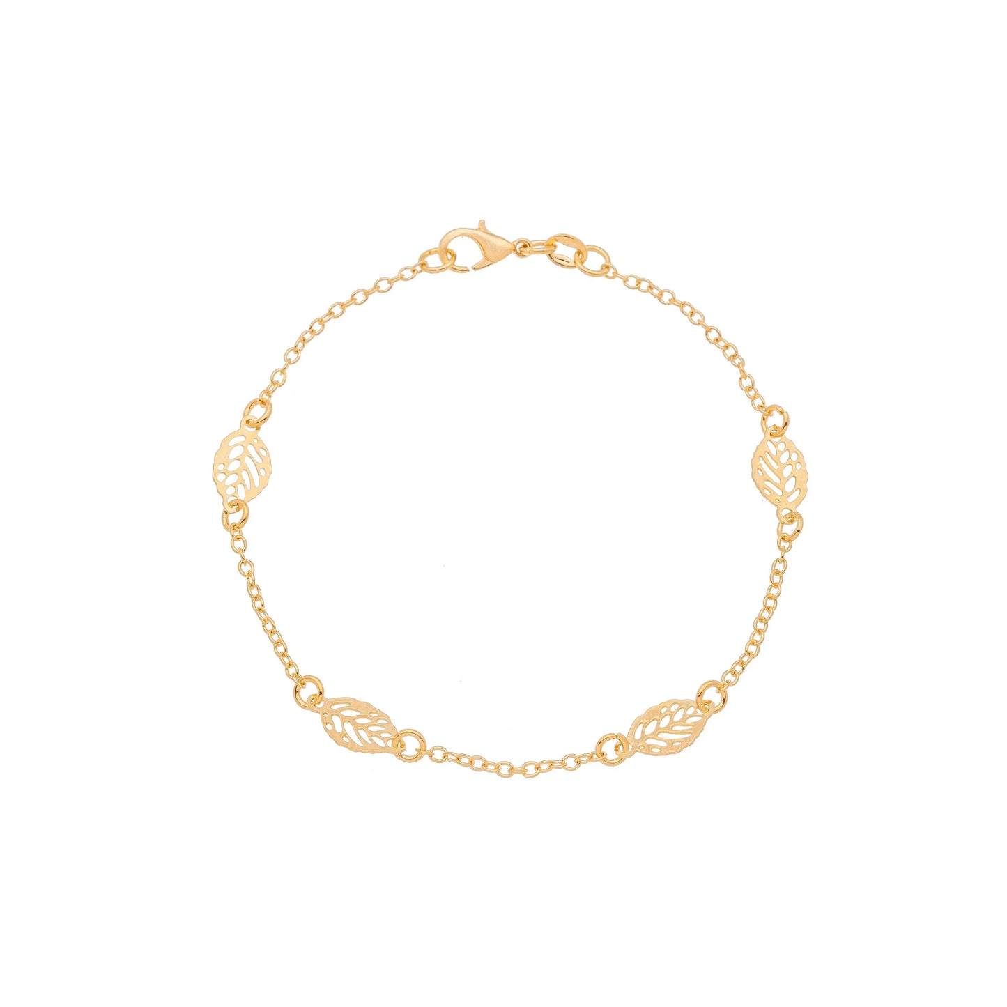 Pulseira de folhas banhada a ouro 18k - Biju & Cia.