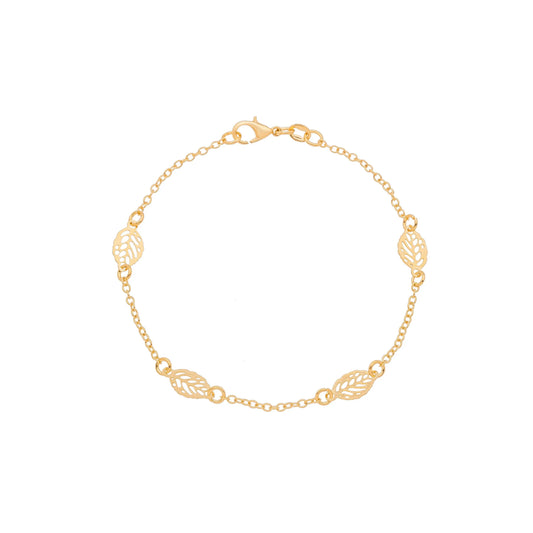 Pulseira de folhas banhada a ouro 18k - Biju & Cia.