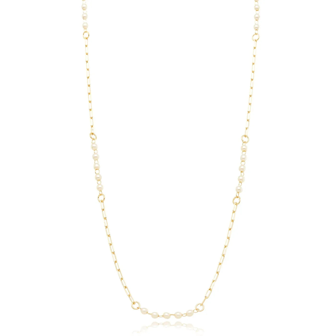 Choker com pérolas e corrente cartier banhado a ouro 18k - Biju & Cia.