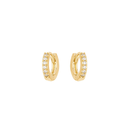 Argola zircônia banhada a ouro 18k - Biju & Cia.