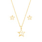 Conjunto estrela banhado a ouro 18k - Biju & Cia.