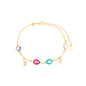 Pulseira com gotas coloridas banhada a ouro 18k