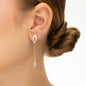 Brinco navetes com corrente banhado a ouro 18k