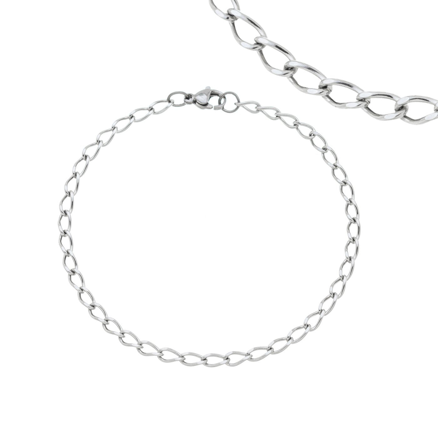 Pulseira masculina em aço inox