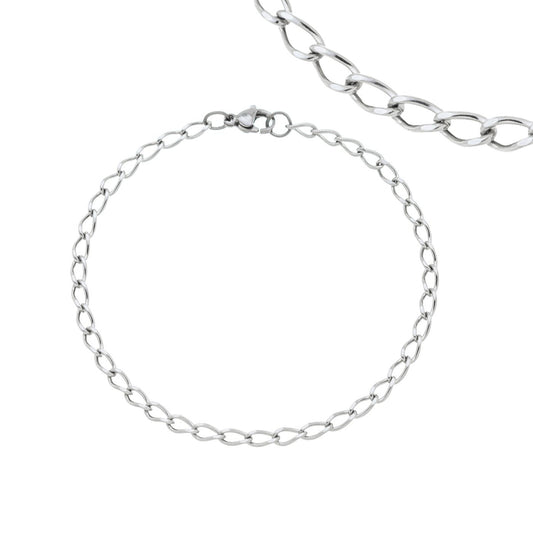 Pulseira masculina em aço inox