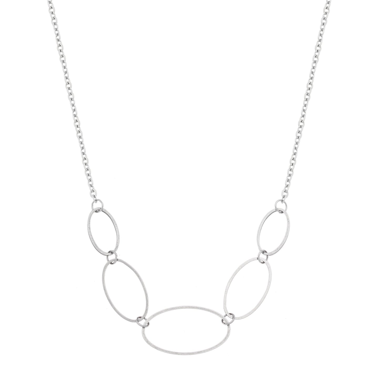 Gargantilha choker oval em aço inox - Biju & Cia.