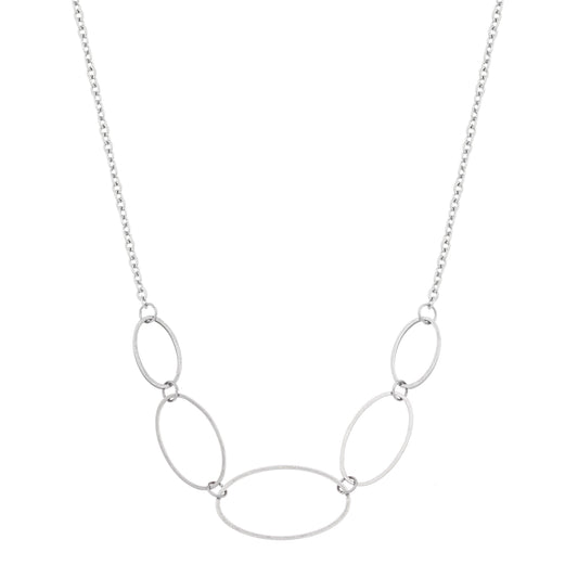 Gargantilha choker oval em aço inox - Biju & Cia.