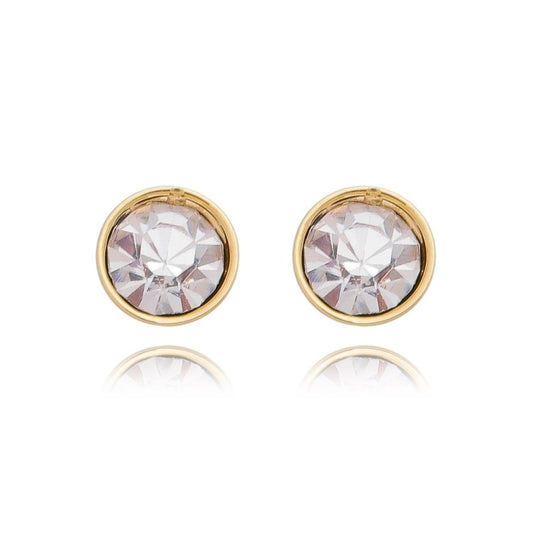 Brinco pedra baby banhado a ouro 18k