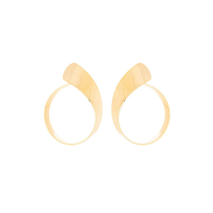 Brinco de círculo banhado a ouro 18k - Biju & Cia.