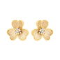 Brinco de flor com zircônia banhado a ouro 18k - Biju & Cia.