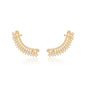 Brinco earcuff com zircônias banhado a ouro 18k - Biju & Cia.