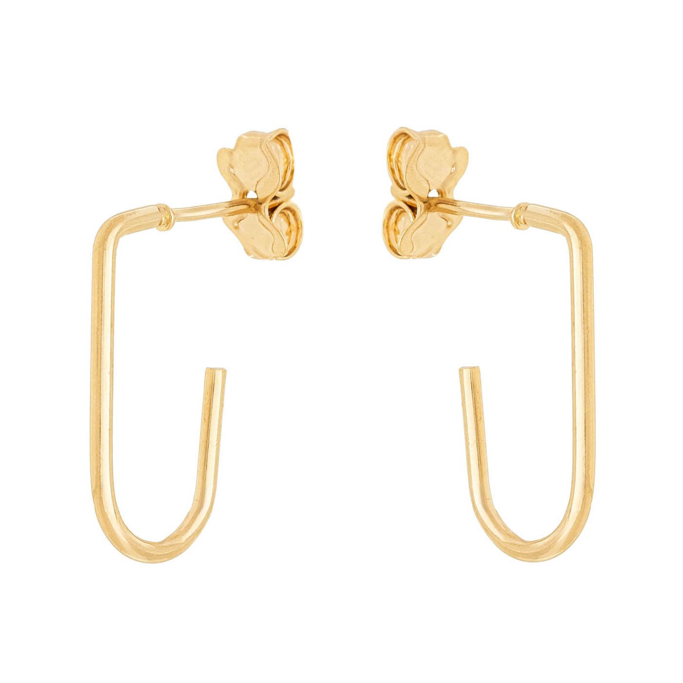 Brinco de argola oval banhado a ouro 18k - Biju & Cia.