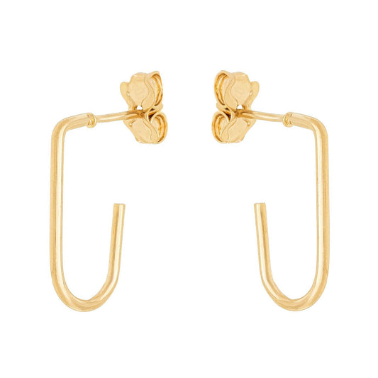 Brinco de argola oval banhado a ouro 18k - Biju & Cia.