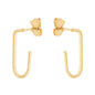 Brinco de argola oval banhado a ouro 18k - Biju & Cia.