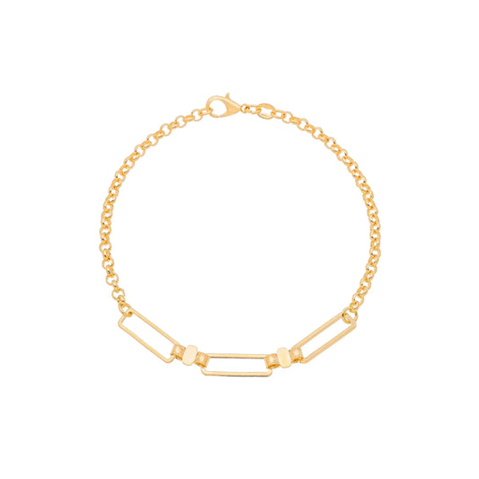 Pulseira retangular banhada a ouro 18k