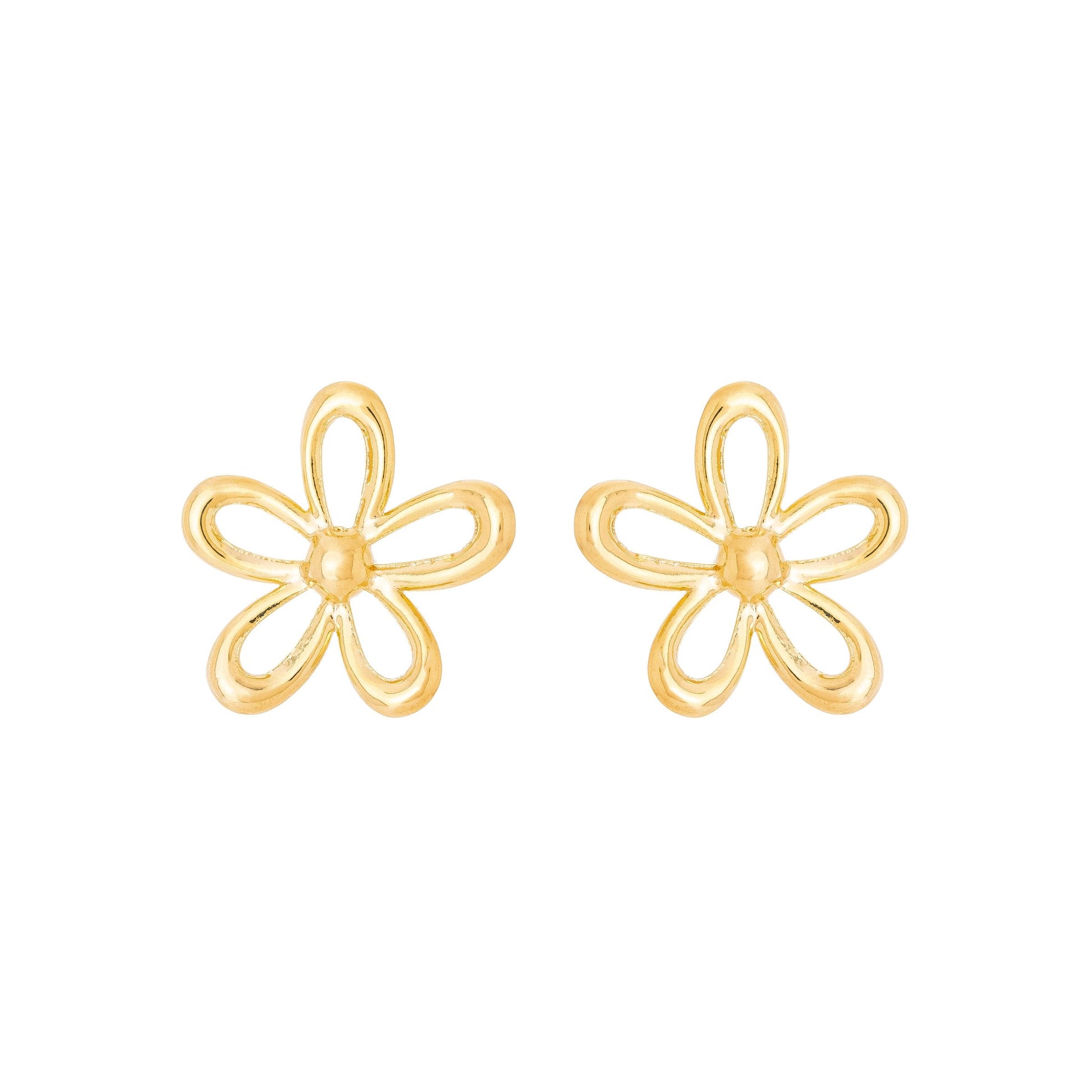 Brinco Flor banhado a ouro 18k - Biju & Cia.