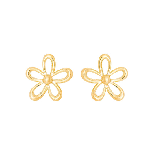 Brinco Flor banhado a ouro 18k - Biju & Cia.