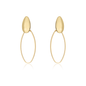 Brinco oval de fio banhado a ouro 18k - Biju & Cia.