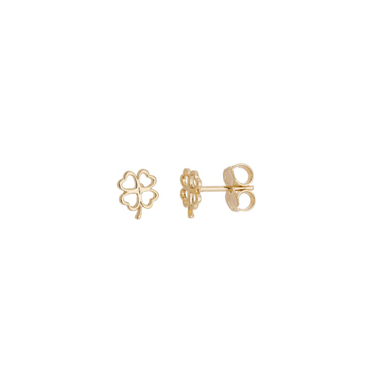Brinco de trevo banhado a ouro 18k - Biju & Cia.
