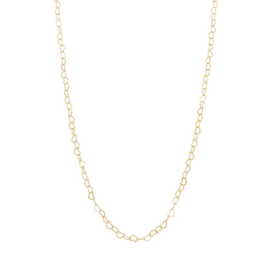 Corrente de mini corações de 45cm banhada a ouro 18k - Biju & Cia.